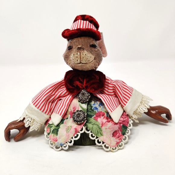 Wayne Kleski Katherines Collection Mouse Jar Glass Topper Country Rare Find - Picture 8 of 16